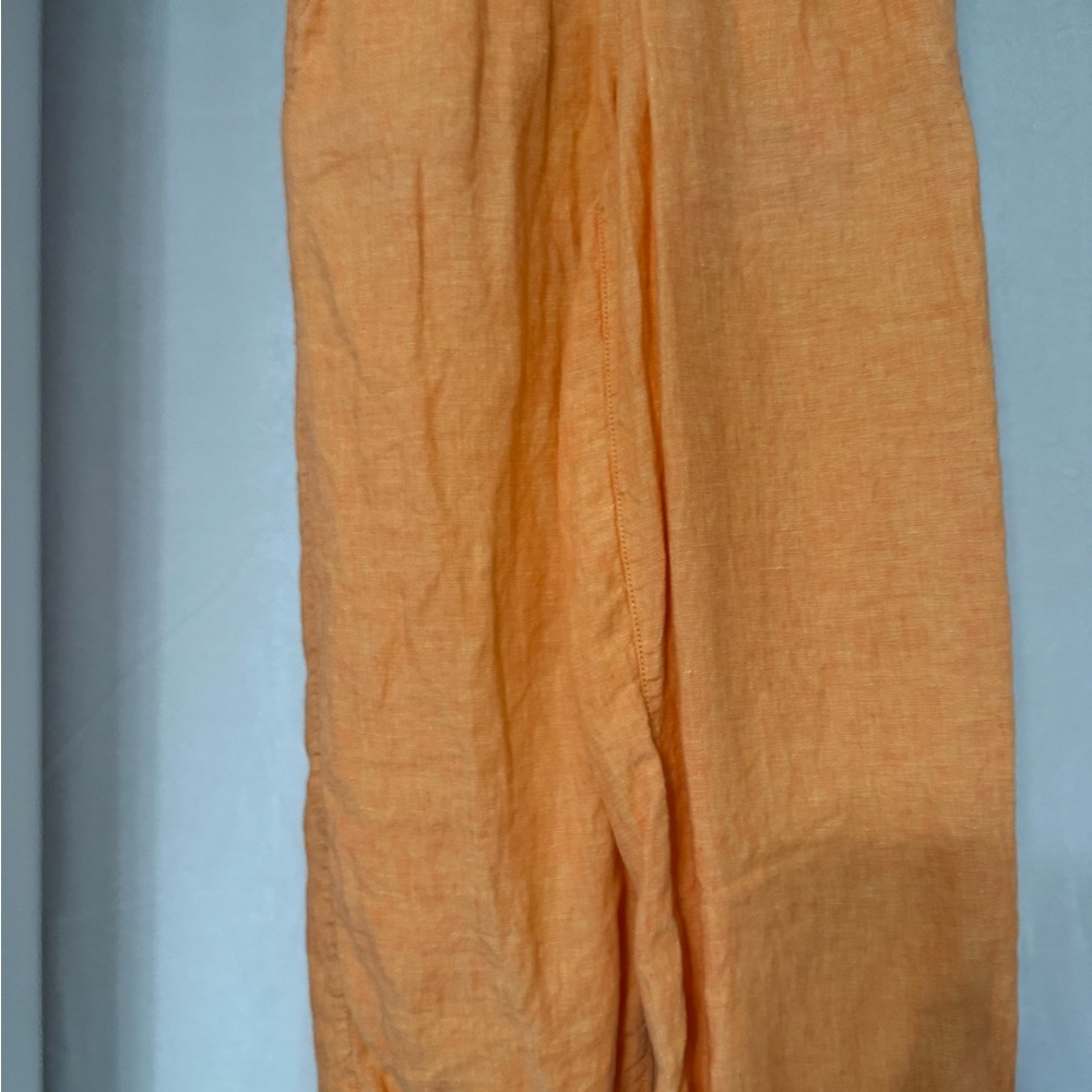 Cynthia Rowley Tangerine Linen Trousers